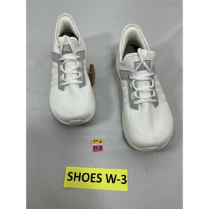 Men’s NWT BNQ Wide Breathable Lace Up Non Slip Sneakers Us 11 White Gray Mesh